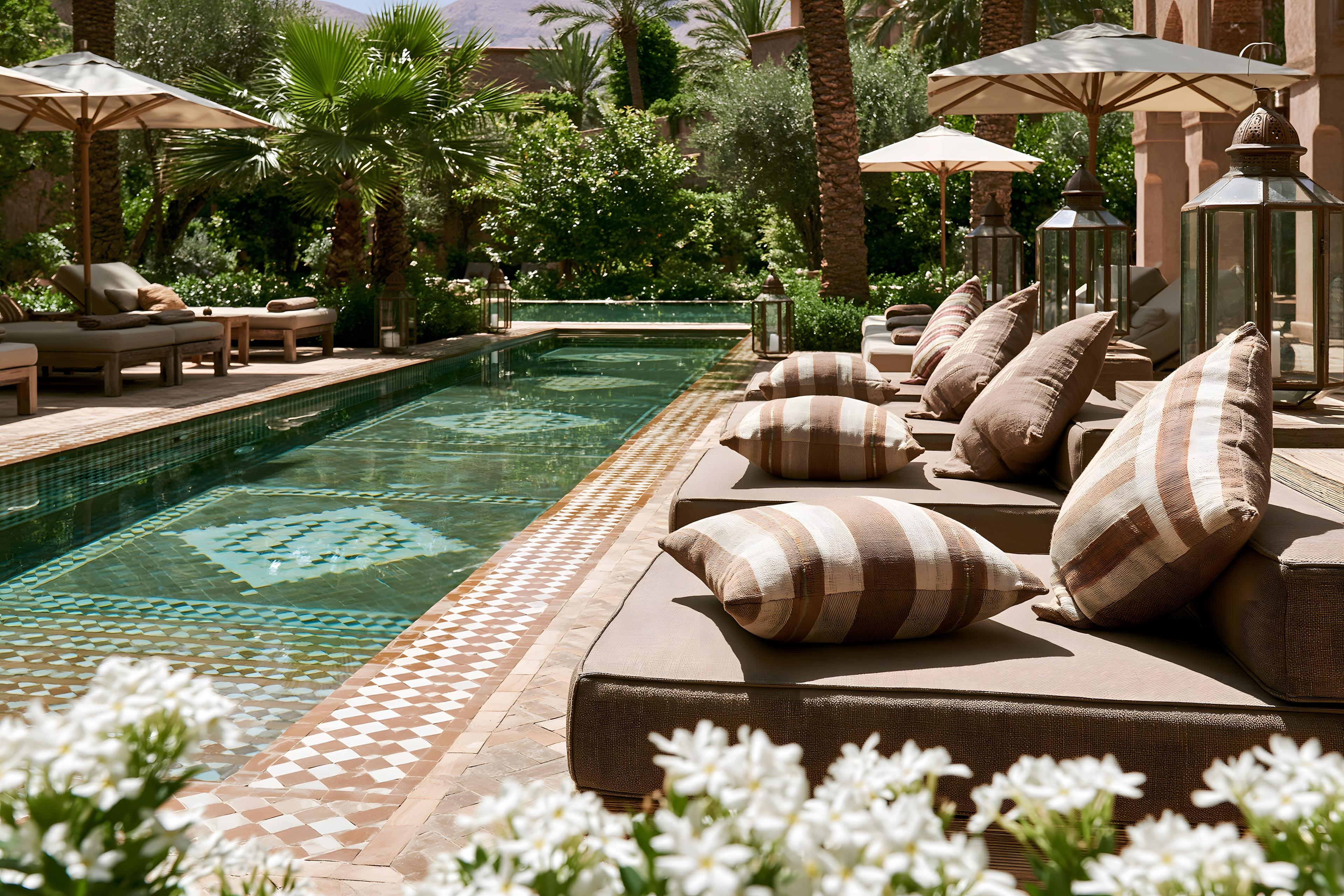Intimate garden pool at a boutique hotel